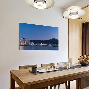 Amazon.co.jp: 絵画 北海道 函館市夜景になる前の街並み